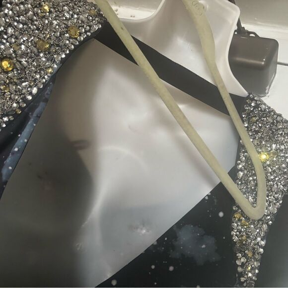 Bebe Galaxy Blue Jeweled Mini Dress runway limited addiction collection - Picture 6 of 9